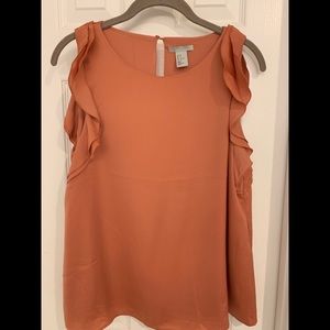 Brand New Ruffle Shoulder Sleeveless Blouse